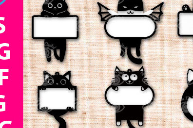 Σετ των 3 Intra απο ξύλο plywood 3mm-4mm πάχος Στολίδι Μαύρης Γάτας Κρεμαστά εραστή κατοικίδιων Δίασταση 3x3 cm INTRAFABR-112253460
