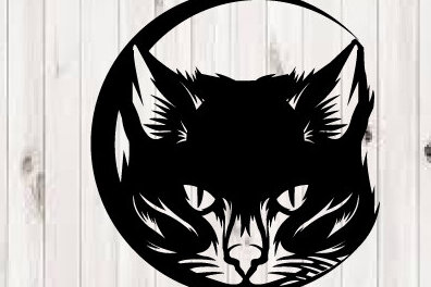 Intra απο ξύλο plywood 3mm-4mm πάχος Μαύρη γάτα Διακόσμηση τοίχου με Δίασταση 40x40 cm INTRAFABR-104203927