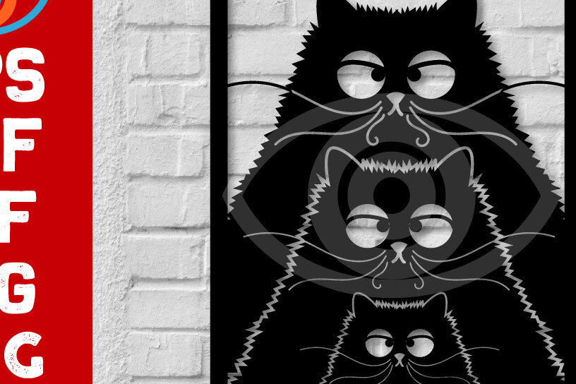 Intra απο ξύλο plywood 3mm-4mm πάχος Μαύρη γάτα τοίχου Art Decor Silhouette Grap Δίασταση 40x40 cm INTRAFABR-65077323