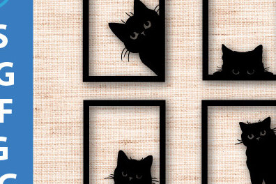 Intra απο ξύλο plywood 3mm-4mm πάχος Μαύρες γάτες Peeki Σχέδιο Τέχνης Τοίχου Δίασταση 40x40 cm INTRAFABR-112218088