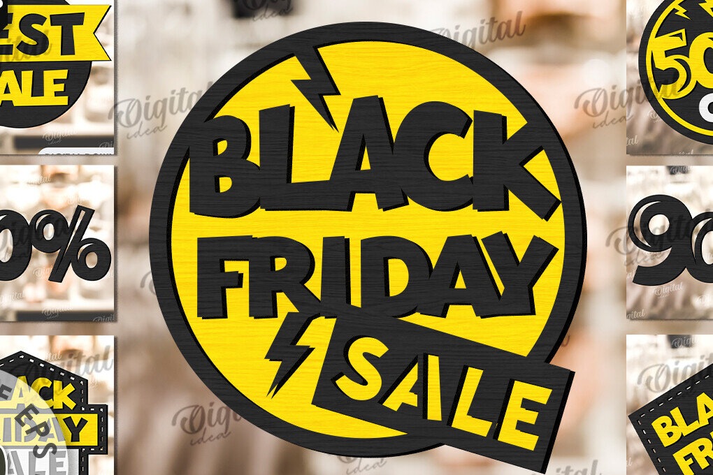 Intra απο ξύλο plywood 3mm-4mm πάχος Black Friday Signs Δίασταση 30x20 cm INTRAFABR-108371923