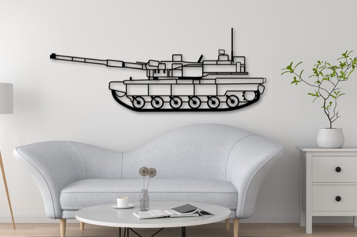 Σετ των 2 Intra απο ξύλο plywood 3mm-4mm πάχος Black Panther Tank Silhouette Δίασταση 15x15 cm INTRAFABR-110508618