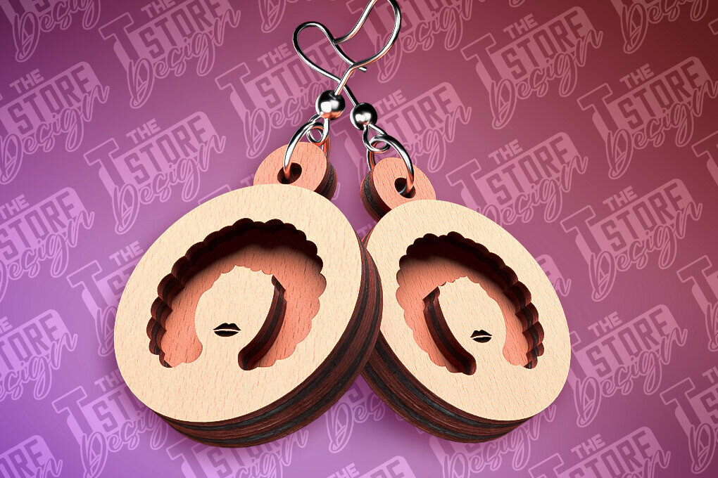 Σετ των 3 Intra απο ξύλο plywood 3mm-4mm πάχος Μαύρα γυναικεία σκουλαρίκια με λέιζερ | Accesso Δίασταση 3x3 cm INTRAFABR-89112859