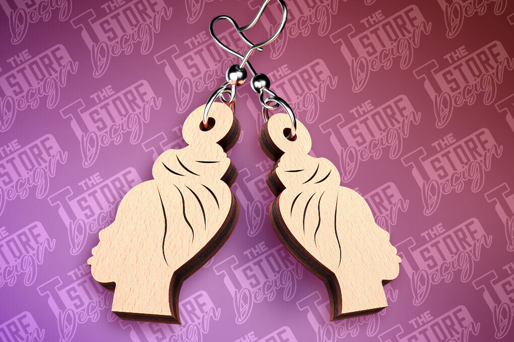 Σετ των 3 Intra απο ξύλο plywood 3mm-4mm πάχος Μαύρα γυναικεία σκουλαρίκια με λέιζερ | Accesso Δίασταση 3x3 cm INTRAFABR-89112887