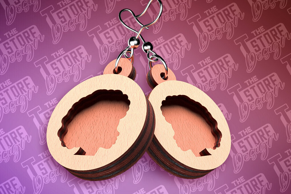 Σετ των 3 Intra απο ξύλο plywood 3mm-4mm πάχος Μαύρα γυναικεία σκουλαρίκια με λέιζερ | Accesso Δίασταση 3x3 cm INTRAFABR-89112904