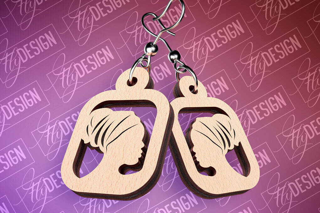 Σετ των 3 Intra απο ξύλο plywood 3mm-4mm πάχος Μαύρα γυναικεία σκουλαρίκια με λέιζερ | Accesso Δίασταση 3x3 cm INTRAFABR-88385510