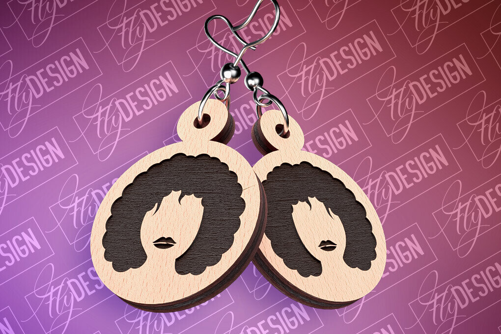 Σετ των 3 Intra απο ξύλο plywood 3mm-4mm πάχος Μαύρα γυναικεία σκουλαρίκια με λέιζερ | CNC Δίασταση 3x3 cm INTRAFABR-88385284