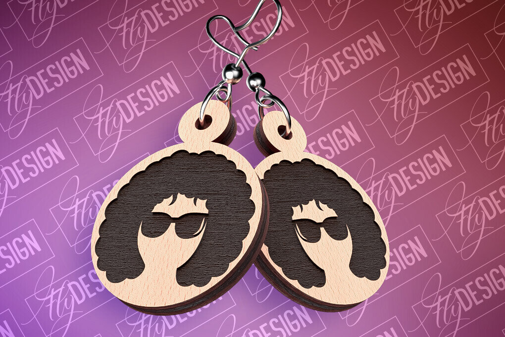 Σετ των 3 Intra απο ξύλο plywood 3mm-4mm πάχος Μαύρα γυναικεία σκουλαρίκια με λέιζερ | CNC Δίασταση 3x3 cm INTRAFABR-88385309