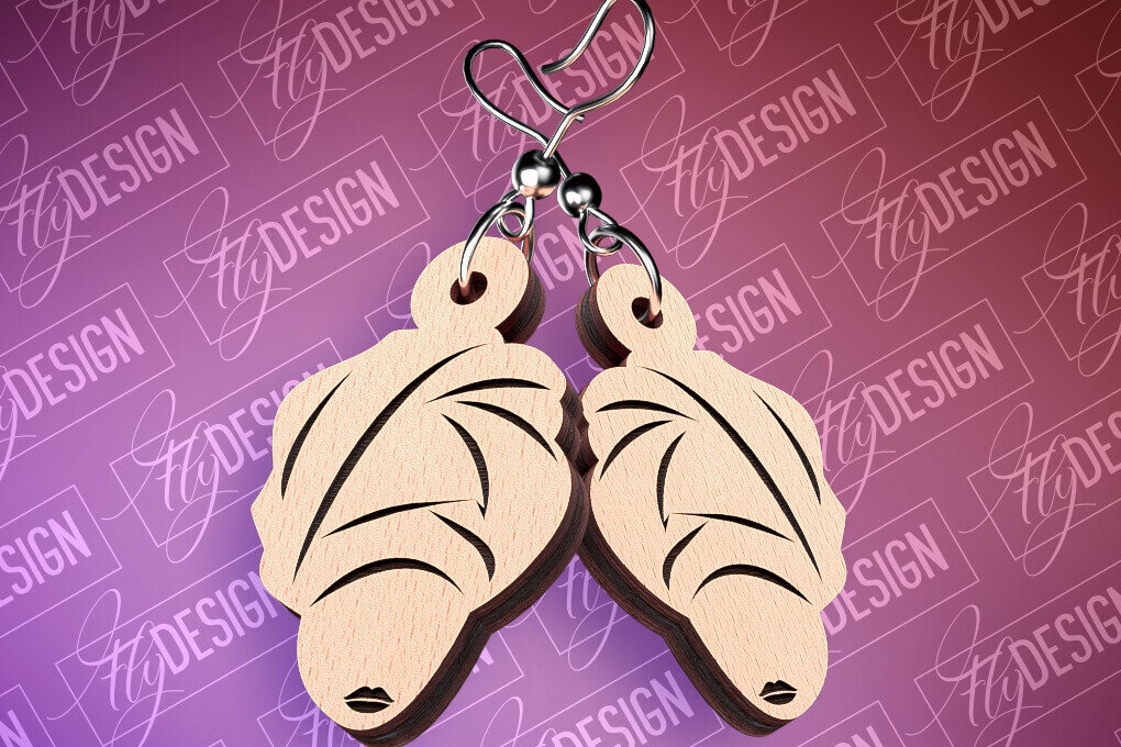 Σετ των 3 Intra απο ξύλο plywood 3mm-4mm πάχος Μαύρα γυναικεία σκουλαρίκια με λέιζερ | CNC Δίασταση 3x3 cm INTRAFABR-88385490