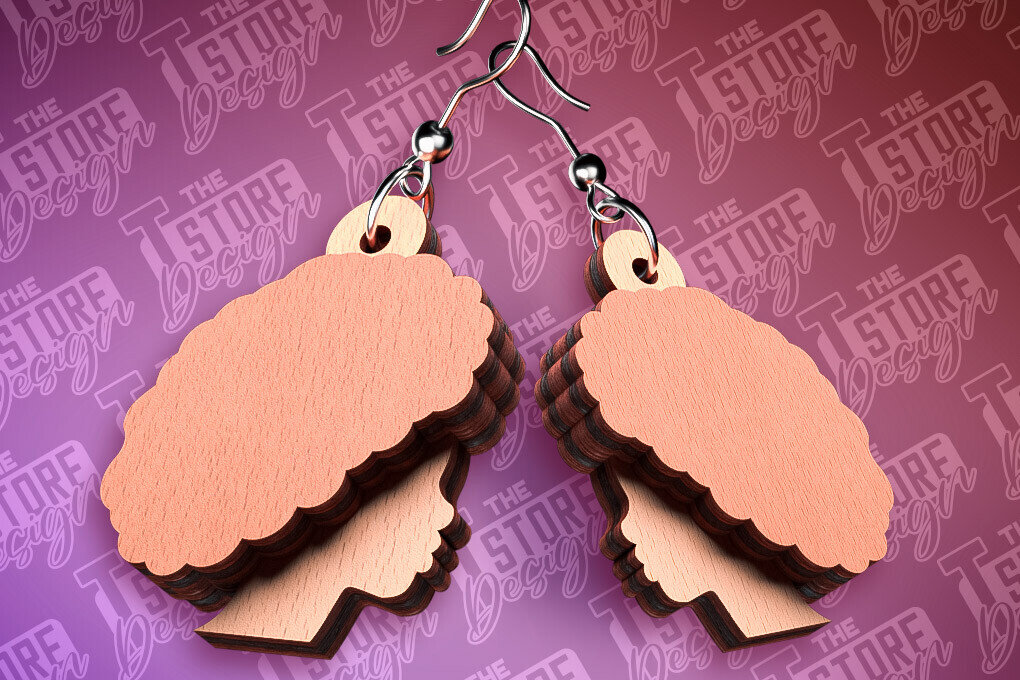 Σετ των 3 Intra απο ξύλο plywood 3mm-4mm πάχος Μαύρα γυναικεία σκουλαρίκια με λέιζερ | CNC Δίασταση 3x3 cm INTRAFABR-89112939