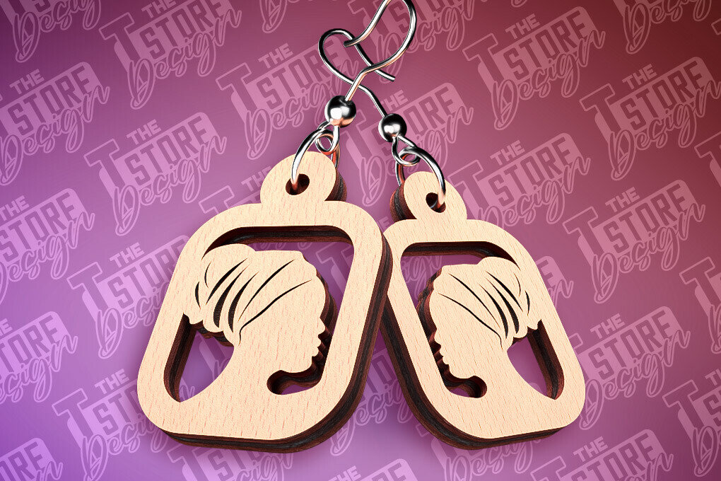 Σετ των 3 Intra απο ξύλο plywood 3mm-4mm πάχος Μαύρα γυναικεία σκουλαρίκια με λέιζερ | CNC Δίασταση 3x3 cm INTRAFABR-89113012