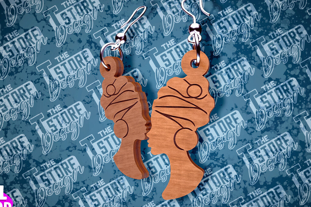 Σετ των 3 Intra απο ξύλο plywood 3mm-4mm πάχος Μαύρα γυναικεία σκουλαρίκια με λέιζερ | CNC Δίασταση 3x3 cm INTRAFABR-87673913