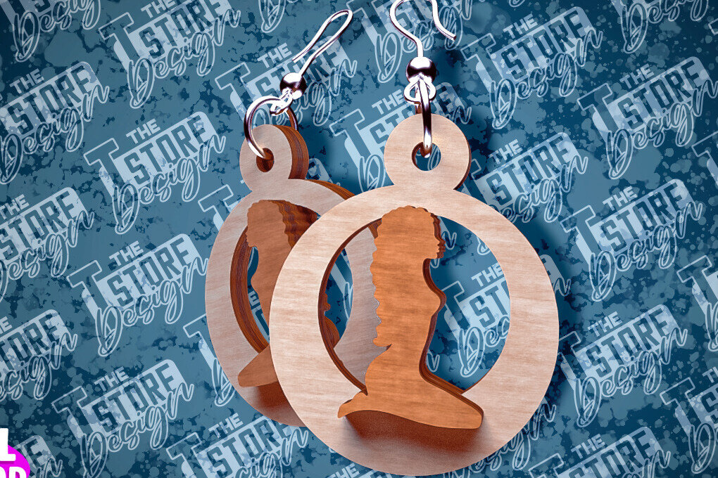 Σετ των 3 Intra απο ξύλο plywood 3mm-4mm πάχος Μαύρα γυναικεία σκουλαρίκια με λέιζερ | CNC Δίασταση 3x3 cm INTRAFABR-87674057