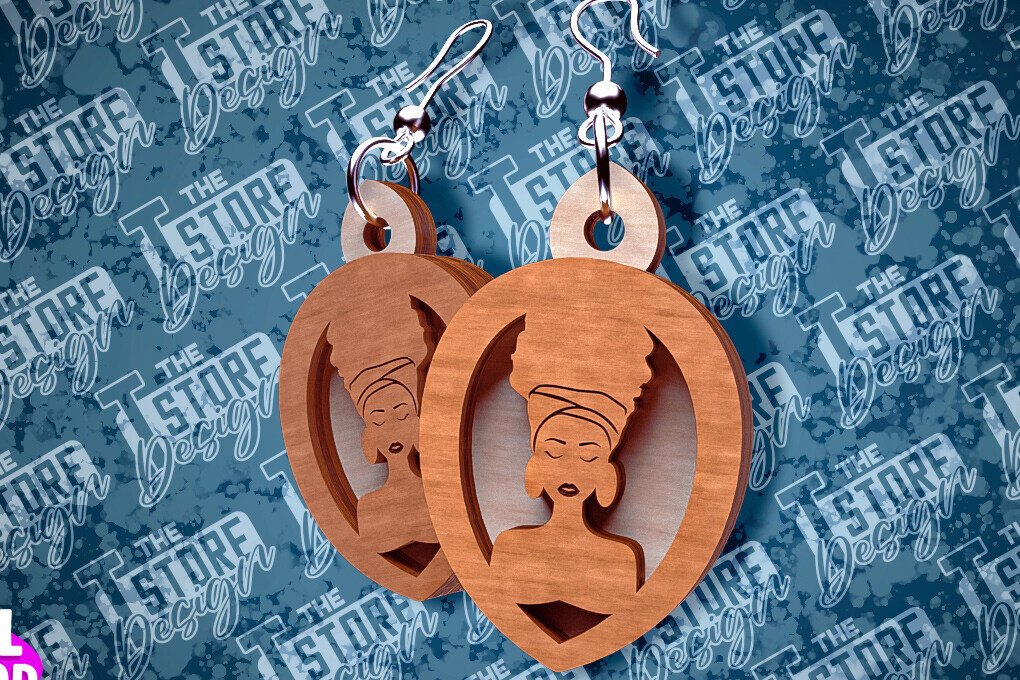 Σετ των 3 Intra απο ξύλο plywood 3mm-4mm πάχος Μαύρα γυναικεία σκουλαρίκια με λέιζερ | CNC Δίασταση 3x3 cm INTRAFABR-87674086