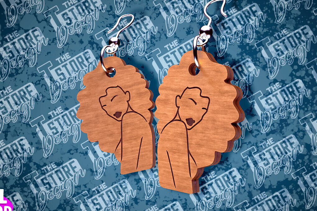 Σετ των 3 Intra απο ξύλο plywood 3mm-4mm πάχος Μαύρα γυναικεία σκουλαρίκια με λέιζερ | CNC Δίασταση 3x3 cm INTRAFABR-87674108