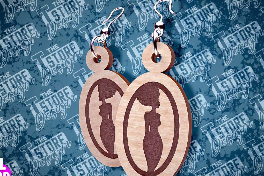 Σετ των 3 Intra απο ξύλο plywood 3mm-4mm πάχος Μαύρα γυναικεία σκουλαρίκια με λέιζερ | CNC Δίασταση 3x3 cm INTRAFABR-87674136