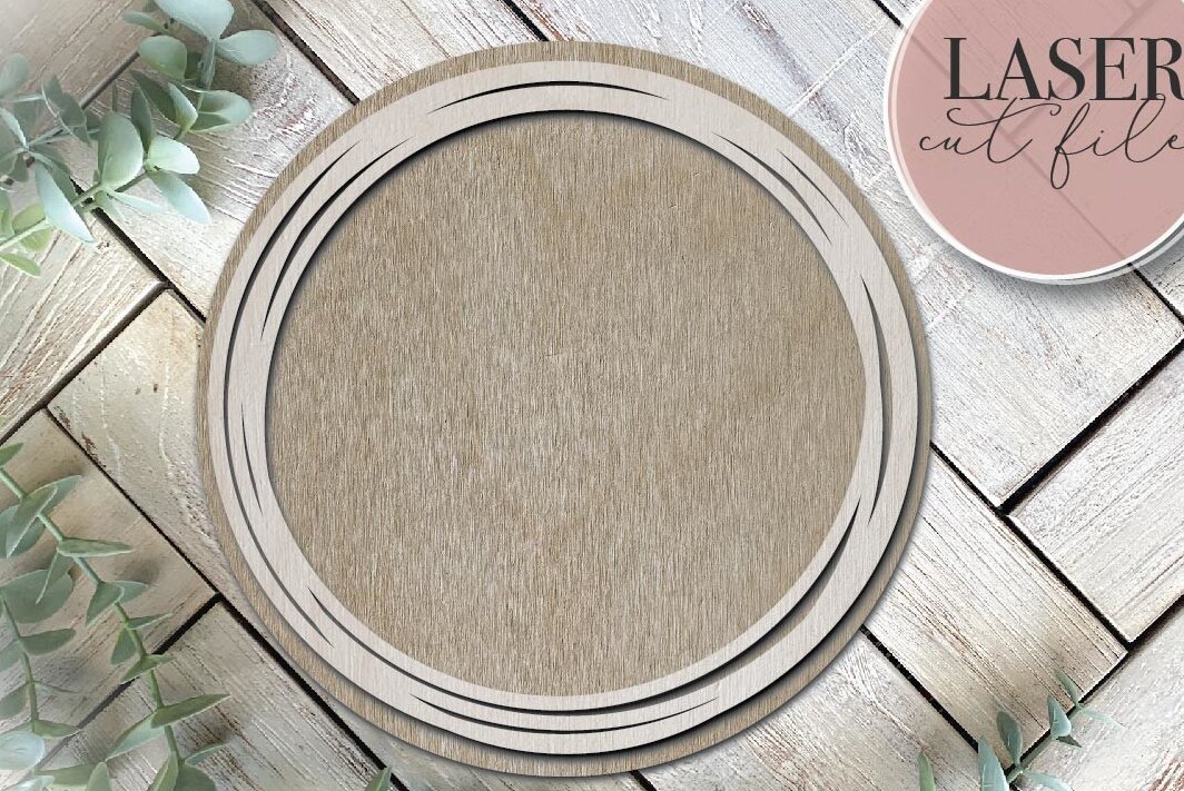 Σετ των 3 Intra απο ξύλο plywood 3mm-4mm πάχος Κενό στρογγυλό σημάδι με περίγραμμα Δίασταση 8x8 cm INTRAFABR-70686318