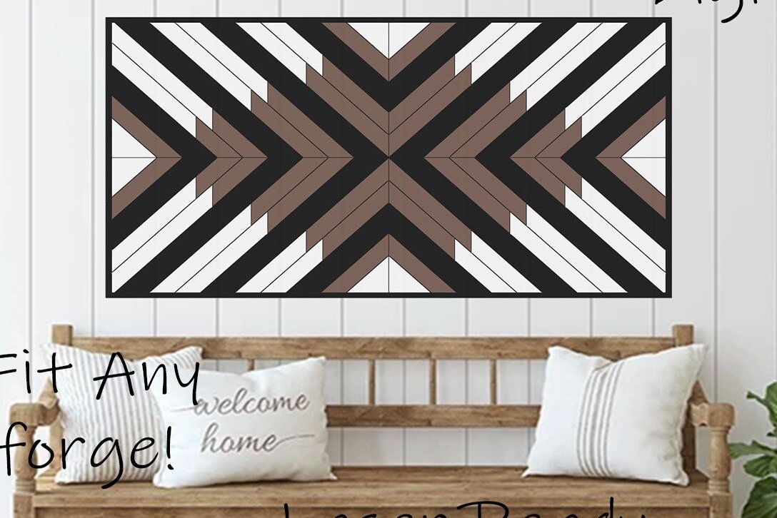 Σετ των 2 Intra απο ξύλο plywood 3mm-4mm πάχος Μοτίβο σχεδίασης βέλους για πάπλωμα κουβέρτας Δίασταση 15x15 cm INTRAFABR-37053842