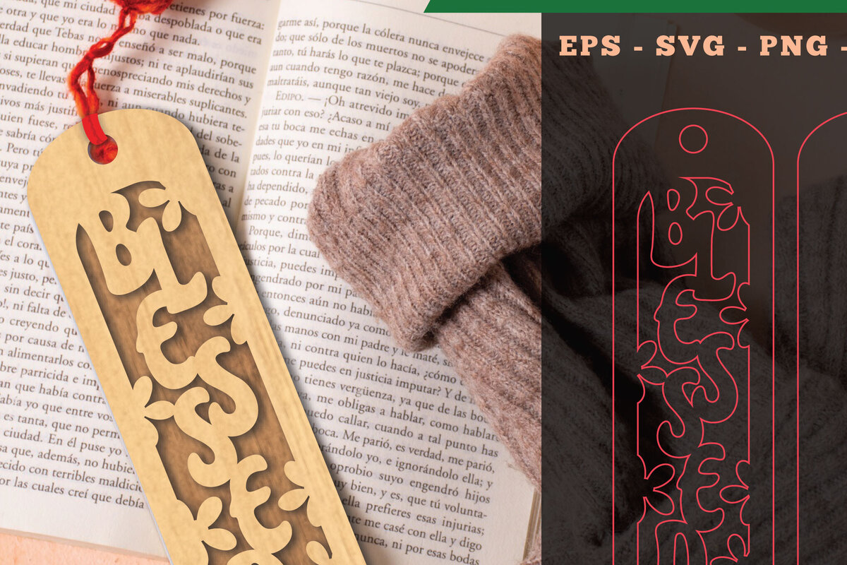 Σετ των 2 Intra απο ξύλο plywood 3mm-4mm πάχος Ευλογημένοι σελιδοδείκτες κοπής με λέιζερ Δίασταση 15x15 cm INTRAFABR-112848269