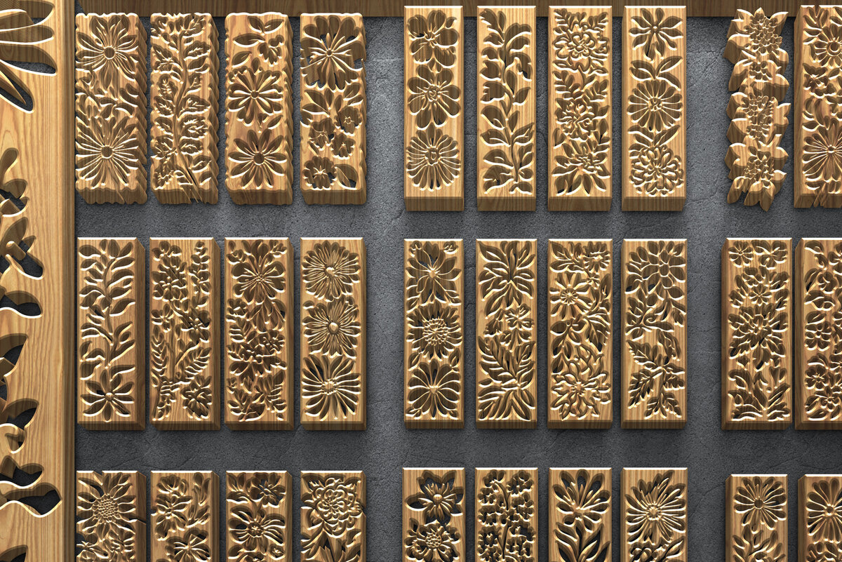 Intra απο ξύλο plywood 3mm-4mm πάχος Bloom Burst Floral Panel Δίασταση 3200x7200 cm INTRAFABR-124923159