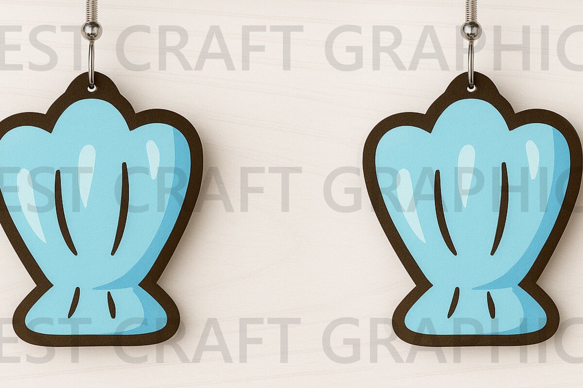 Σετ των 3 Intra απο ξύλο plywood 3mm-4mm πάχος Μπλε σκουλαρίκια από κοχύλι Δίασταση 3x3 cm INTRAFABR-123010409