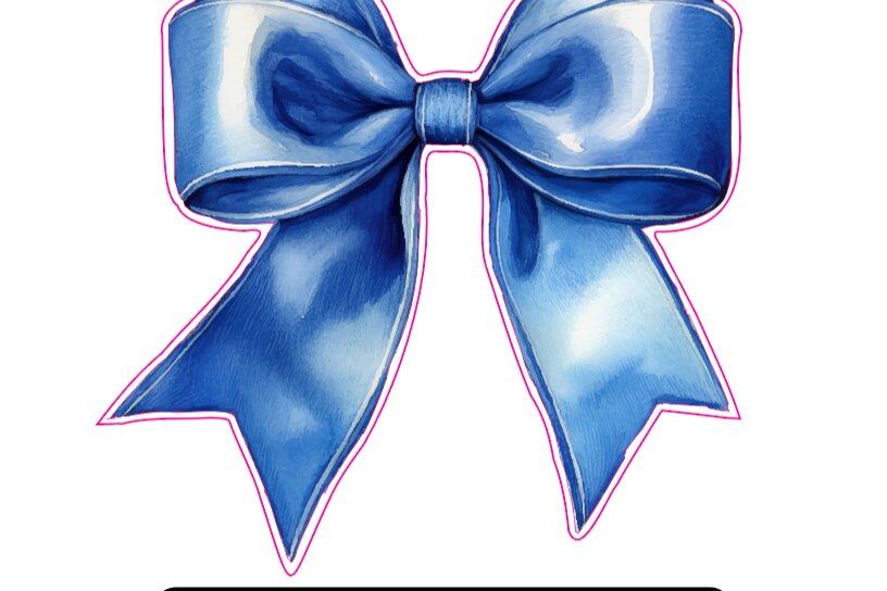 Intra απο ξύλο plywood 3mm-4mm πάχος Μπλε γραμμές κοπής με φιόγκο με ακουαρέλα Δίασταση 30x20 cm INTRAFABR-112771600