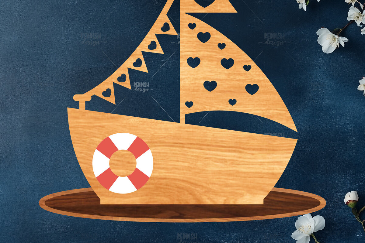 Σετ των 2 Intra απο ξύλο plywood 3mm-4mm πάχος Boat Διακόσμηση σπιτιού Δίασταση 15x15 cm INTRAFABR-118598602