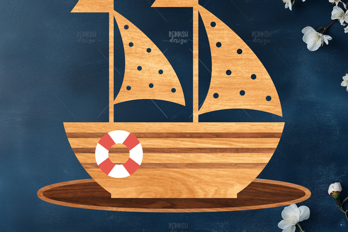 Σετ των 2 Intra απο ξύλο plywood 3mm-4mm πάχος Boat Διακόσμηση σπιτιού Δίασταση 15x15 cm INTRAFABR-118598613