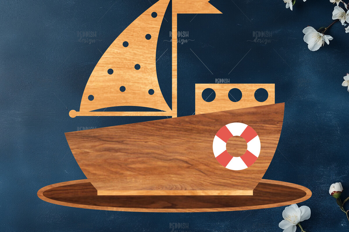 Σετ των 2 Intra απο ξύλο plywood 3mm-4mm πάχος Boat Διακόσμηση σπιτιού Δίασταση 15x15 cm INTRAFABR-118598619