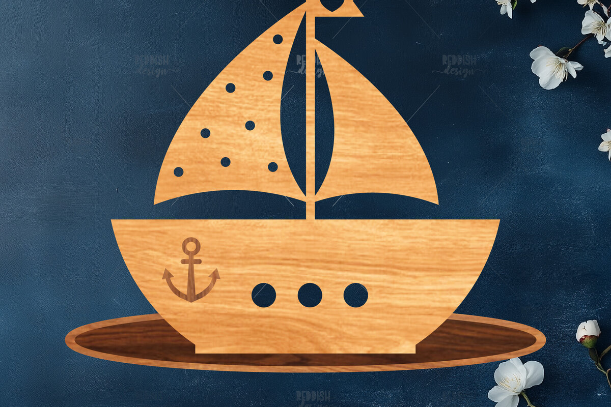 Σετ των 2 Intra απο ξύλο plywood 3mm-4mm πάχος Boat Διακόσμηση σπιτιού Δίασταση 15x15 cm INTRAFABR-118598641