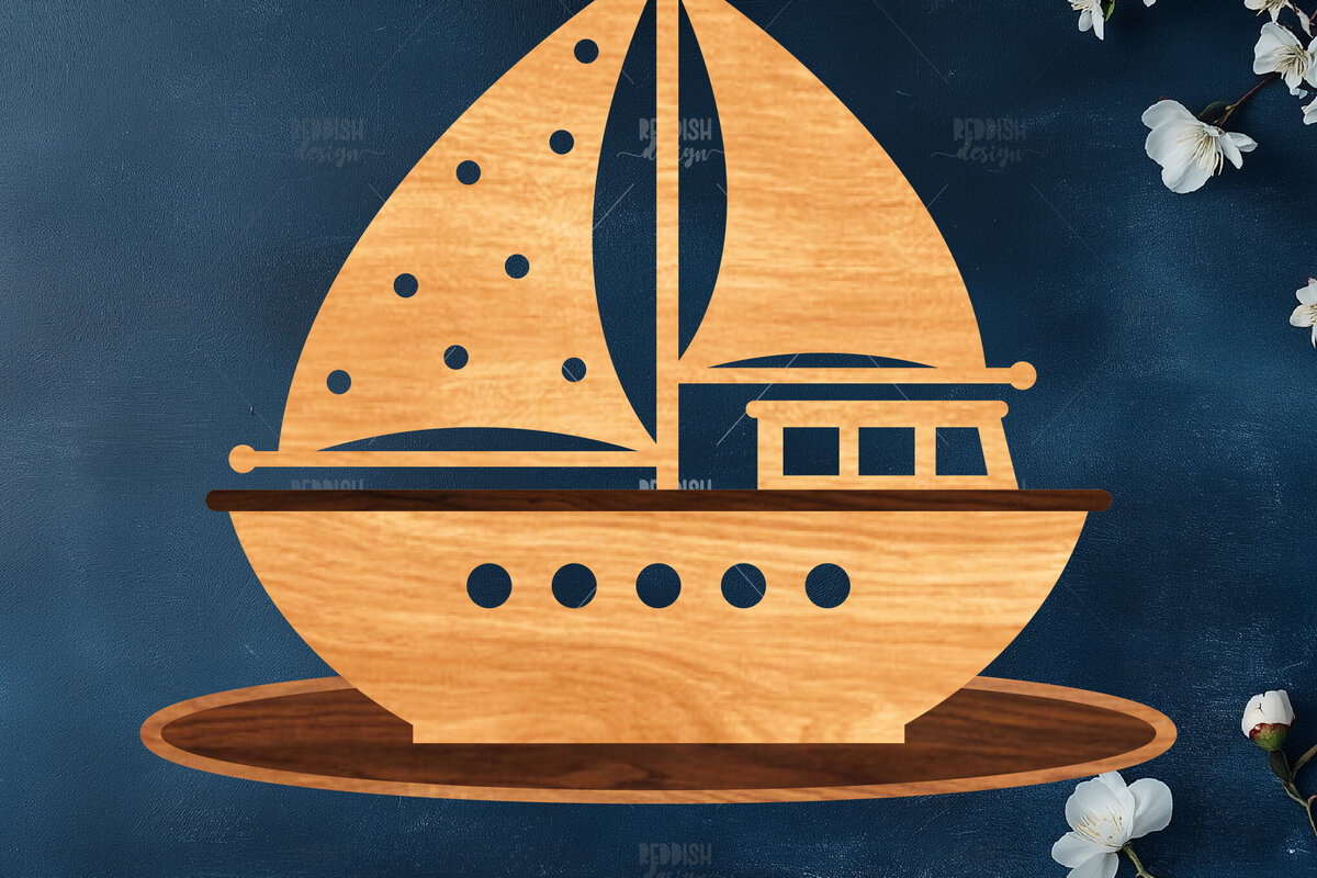 Σετ των 2 Intra απο ξύλο plywood 3mm-4mm πάχος Boat Διακόσμηση σπιτιού Δίασταση 15x15 cm INTRAFABR-118598705