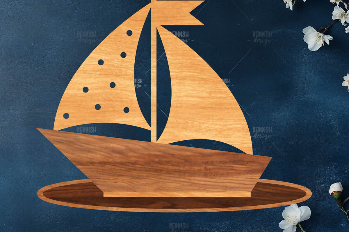 Σετ των 2 Intra απο ξύλο plywood 3mm-4mm πάχος Boat Διακόσμηση σπιτιού Δίασταση 15x15 cm INTRAFABR-118598777