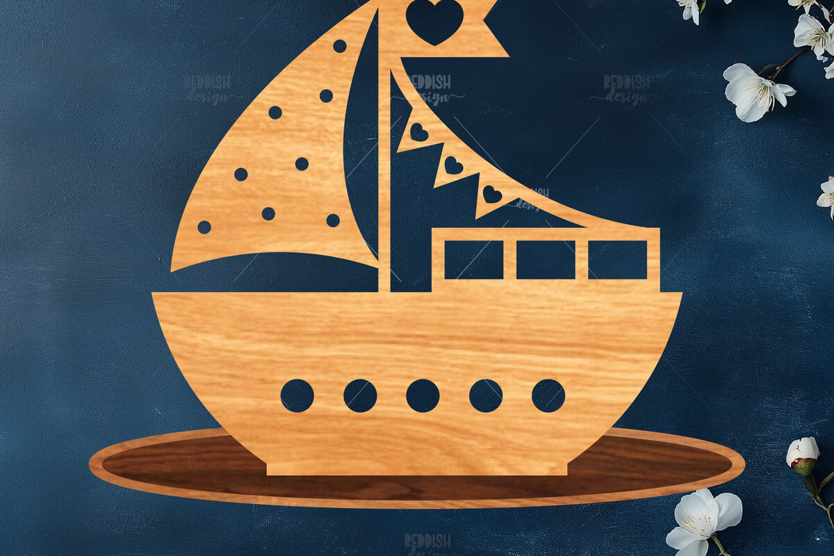 Σετ των 2 Intra απο ξύλο plywood 3mm-4mm πάχος Boat Διακόσμηση σπιτιού Δίασταση 15x15 cm INTRAFABR-118598579