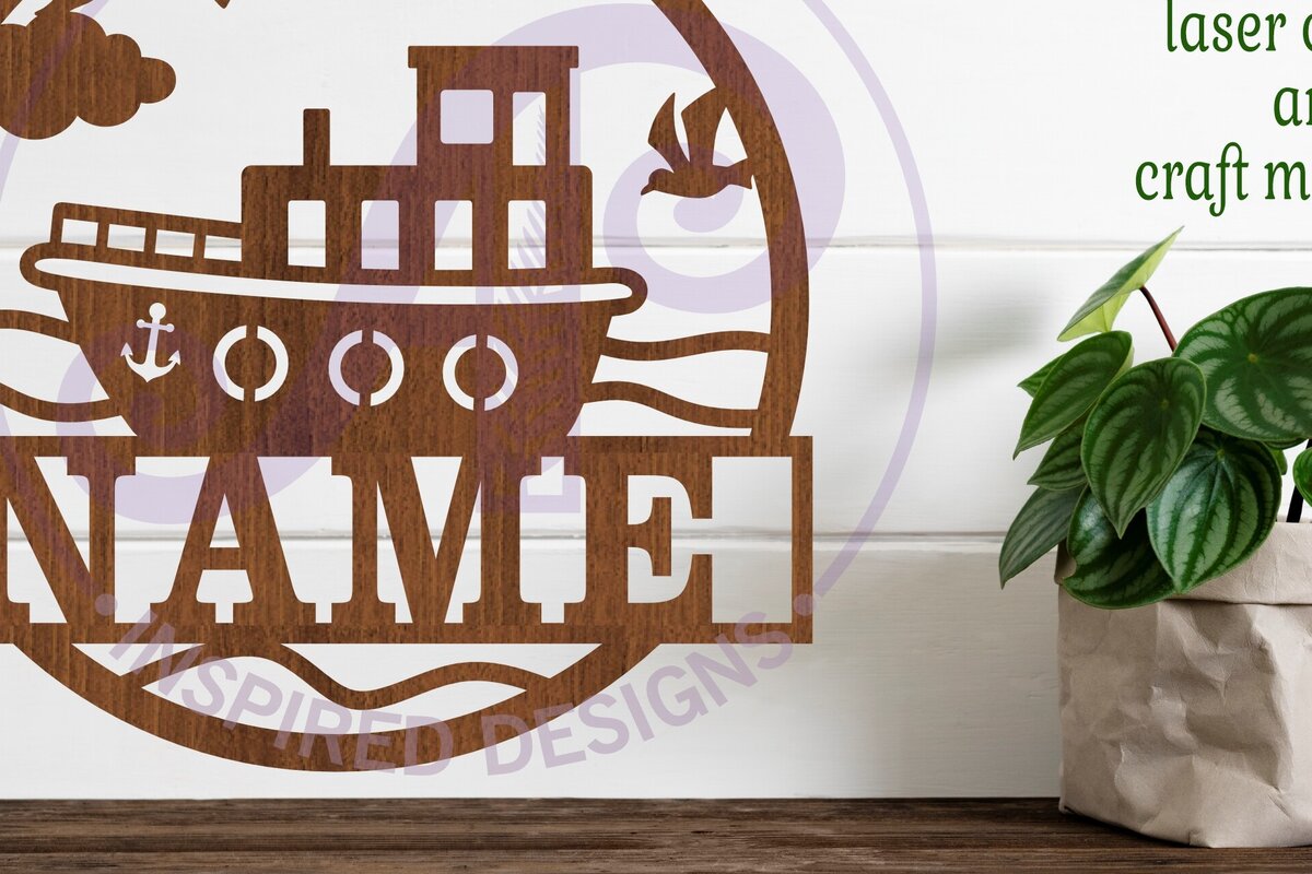 Σετ των 3 Intra απο ξύλο plywood 3mm-4mm πάχος Πρότυπο κοπής με λέιζερ Sin Name Boat Δίασταση 6x6 cm INTRAFABR-98504588