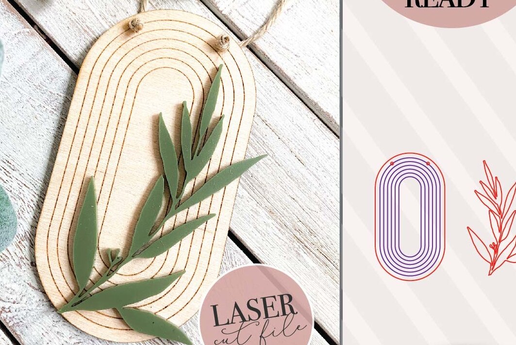 Σετ των 3 Intra απο ξύλο plywood 3mm-4mm πάχος Σημάδι Boho Arch , Κενό Floral σημάδι Δίασταση 15x15 cm INTRAFABR-70531548