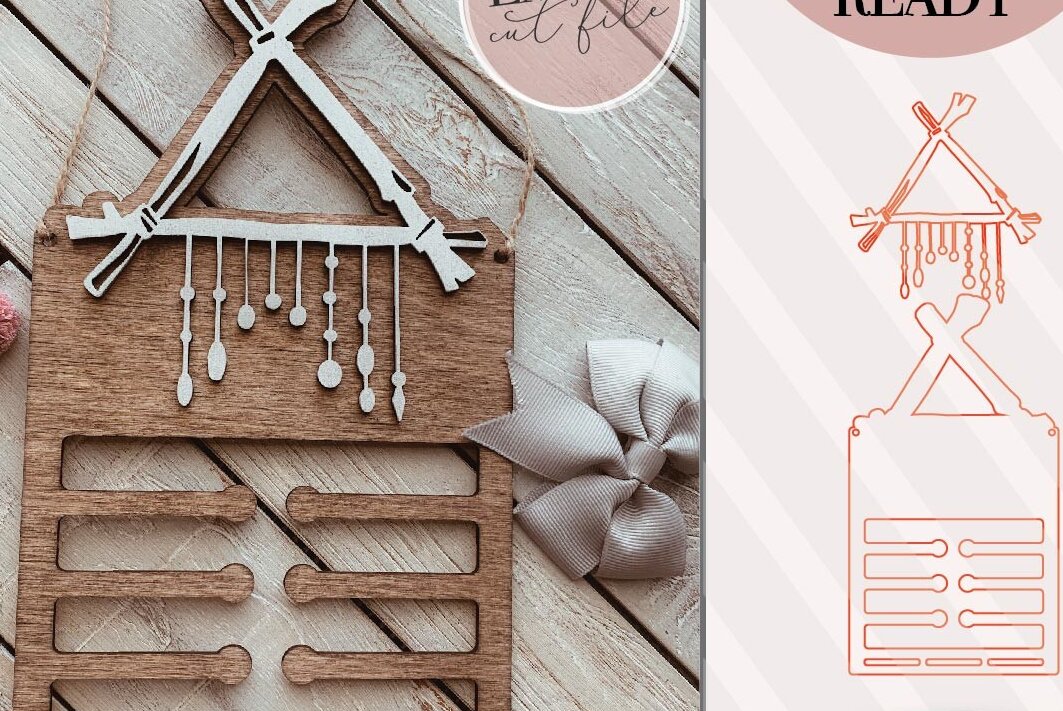 Intra απο ξύλο plywood 3mm-4mm πάχος Boho Bow Holder Δίασταση 30x20 cm INTRAFABR-74743212