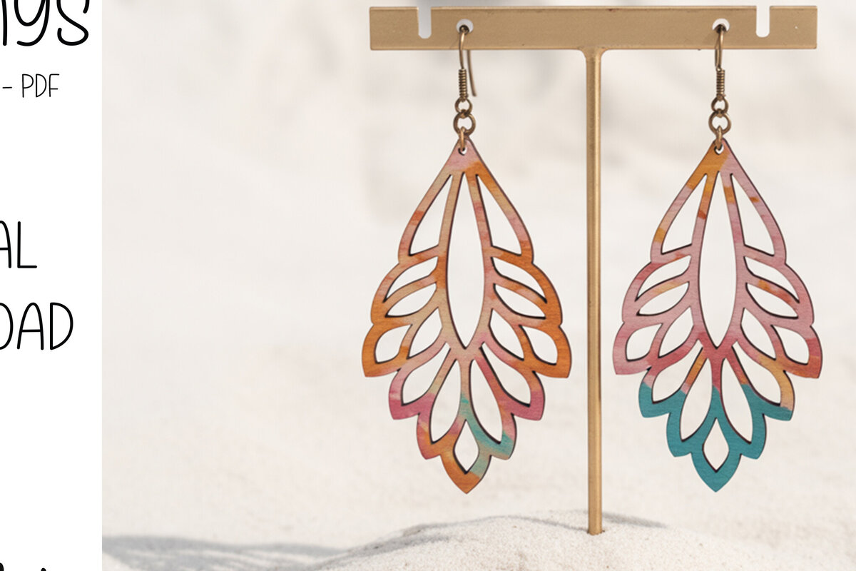 Σετ των 3 Intra απο ξύλο plywood 3mm-4mm πάχος Σκουλαρίκια Boho Breeze Δίασταση 3x3 cm INTRAFABR-121920080