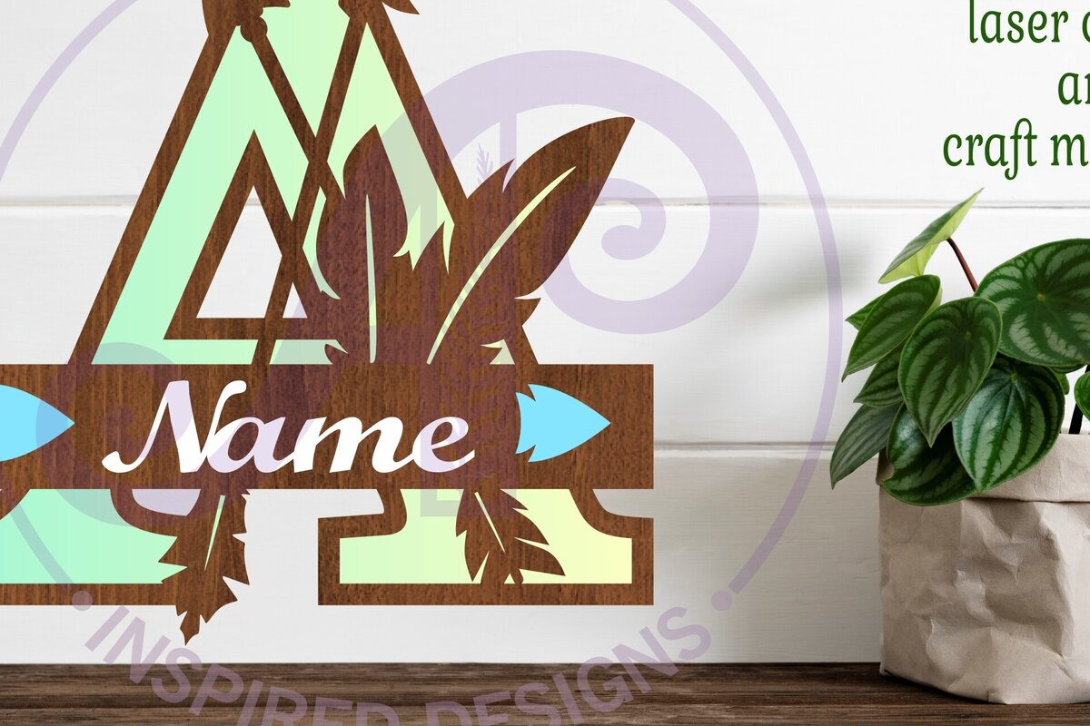 Intra απο ξύλο plywood 3mm-4mm πάχος Boho Capital Monogram Letter a Δίασταση 30x20 cm INTRAFABR-86122429