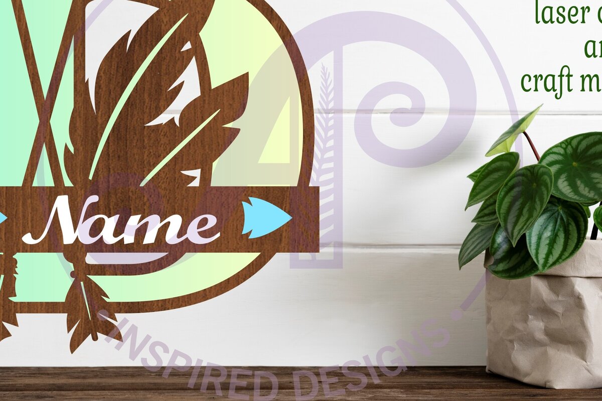 Intra απο ξύλο plywood 3mm-4mm πάχος Boho κεφαλαίο μονόγραμμα Γράμμα D Δίασταση 30x20 cm INTRAFABR-86122684