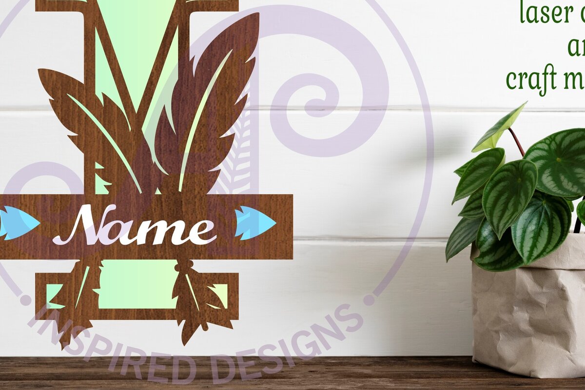 Intra απο ξύλο plywood 3mm-4mm πάχος Boho Capital Monogram Letter I Δίασταση 30x20 cm INTRAFABR-86123317