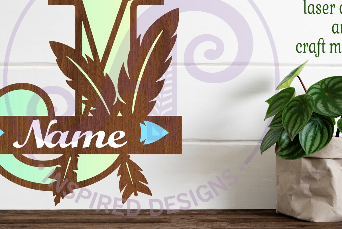 Intra απο ξύλο plywood 3mm-4mm πάχος Boho Capital Monogram Letter J Δίασταση 30x20 cm INTRAFABR-86123345