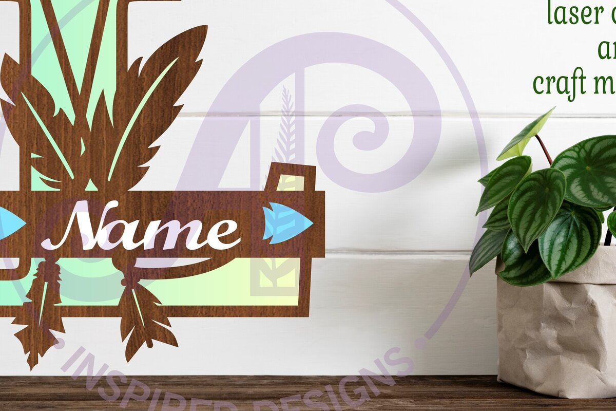 Intra απο ξύλο plywood 3mm-4mm πάχος Boho Capital Monogram Letter L Δίασταση 30x20 cm INTRAFABR-86123397