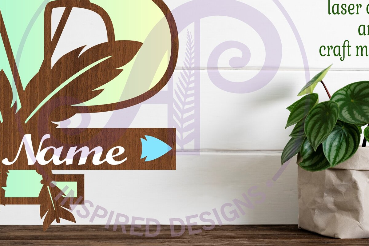 Intra απο ξύλο plywood 3mm-4mm πάχος Boho Capital Monogram Letter P Δίασταση 30x20 cm INTRAFABR-86123494