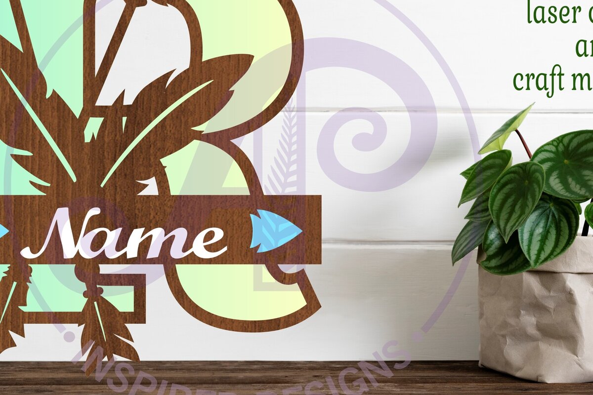 Intra απο ξύλο plywood 3mm-4mm πάχος Boho Capital Monogram Letter R Δίασταση 30x20 cm INTRAFABR-86123526