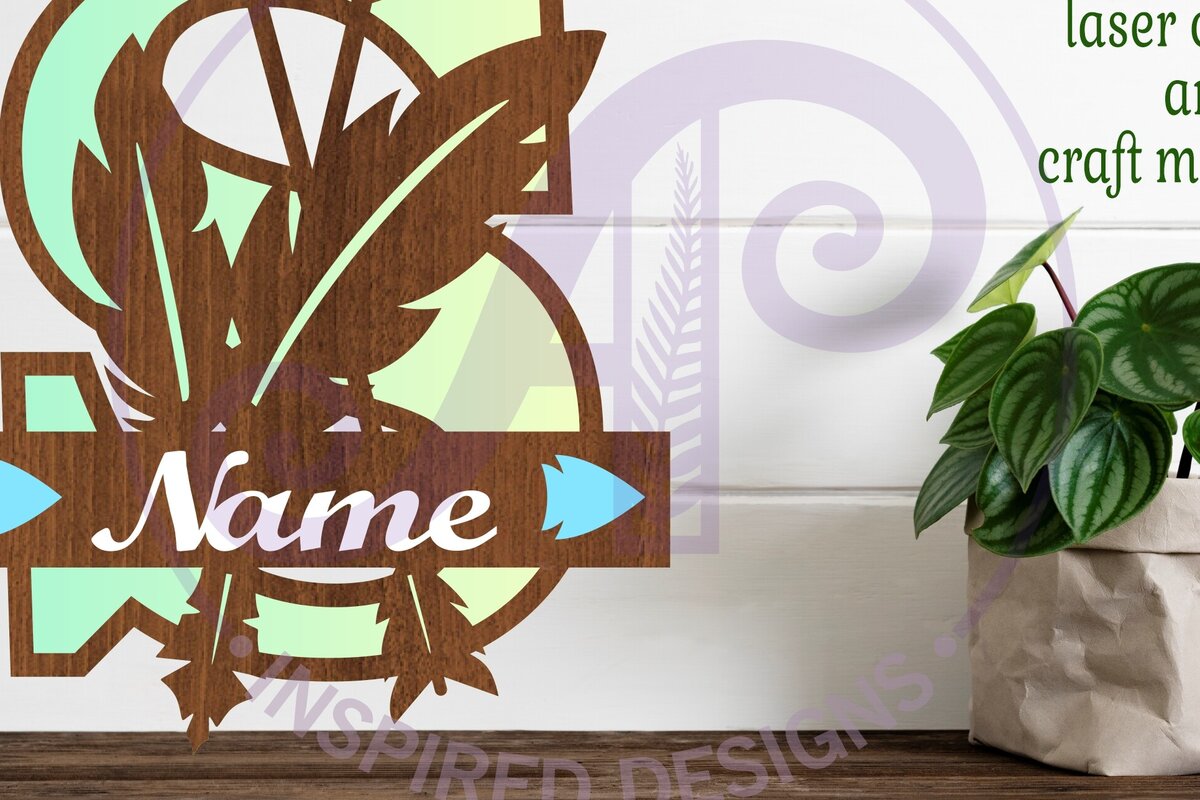 Intra απο ξύλο plywood 3mm-4mm πάχος Boho Capital Monogram Letter S Δίασταση 30x20 cm INTRAFABR-86123542