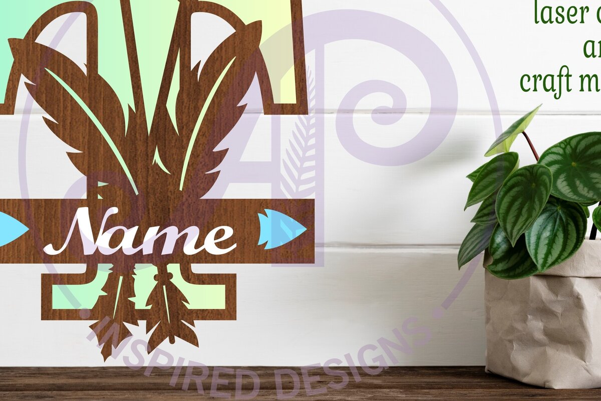 Intra απο ξύλο plywood 3mm-4mm πάχος Boho Capital Monogram Letter T Δίασταση 30x20 cm INTRAFABR-86123601