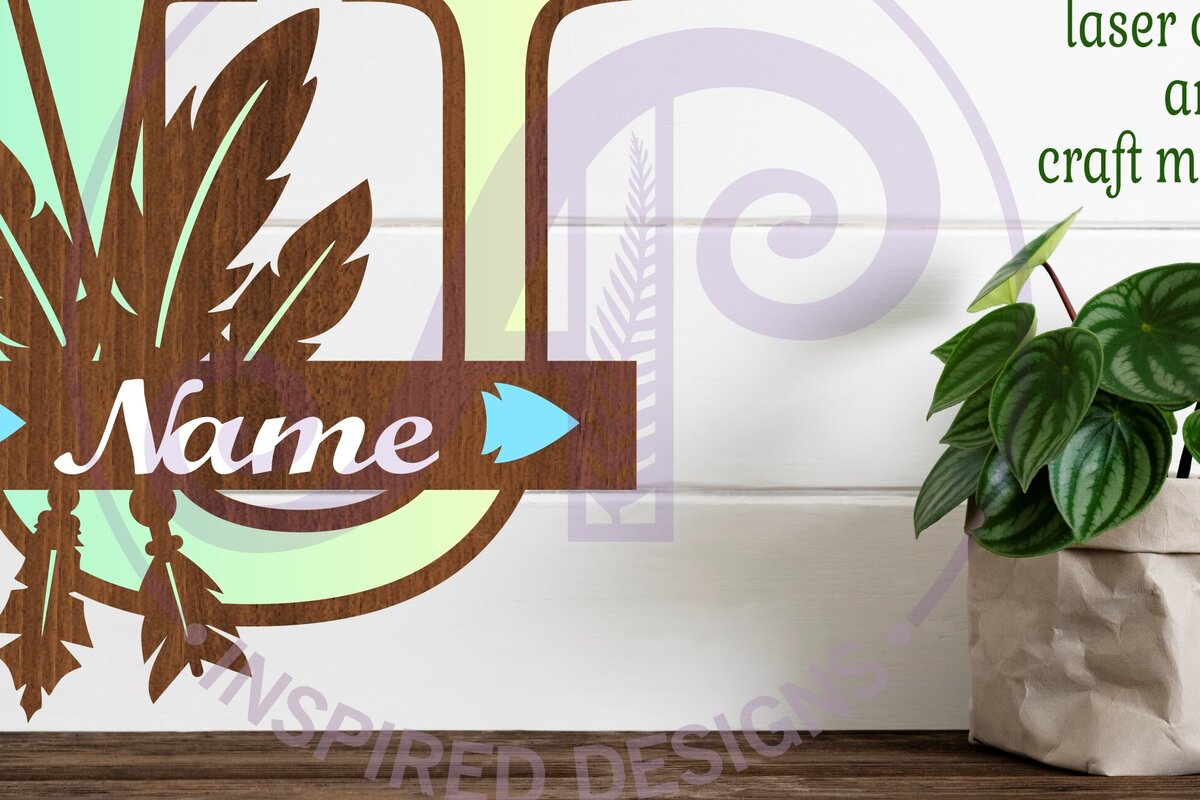 Intra απο ξύλο plywood 3mm-4mm πάχος Boho Capital Monogram Letter U Δίασταση 30x20 cm INTRAFABR-86123632