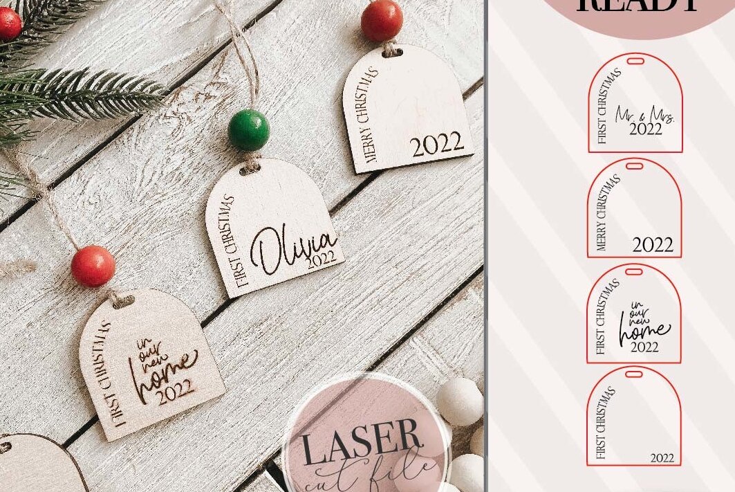 Σετ των 3 Intra απο ξύλο plywood 3mm-4mm πάχος Χριστουγεννιάτικων στολιδιών Boho Δίασταση 8x8 cm INTRAFABR-71921086