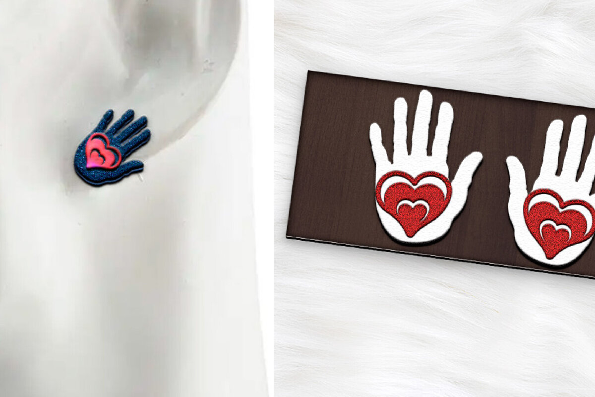 Σετ των 3 Intra απο ξύλο plywood 3mm-4mm πάχος Σκουλαρίκια Boho Cut . Σιλουέτα χεριών Δίασταση 4x4 cm INTRAFABR-120643260