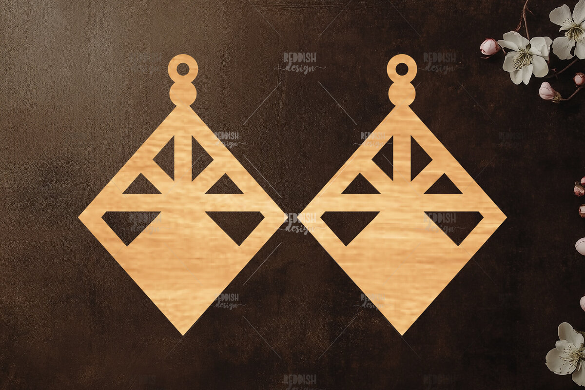 Σετ των 3 Intra απο ξύλο plywood 3mm-4mm πάχος Σκουλαρίκια Boho Δίασταση 3x3 cm INTRAFABR-119113194